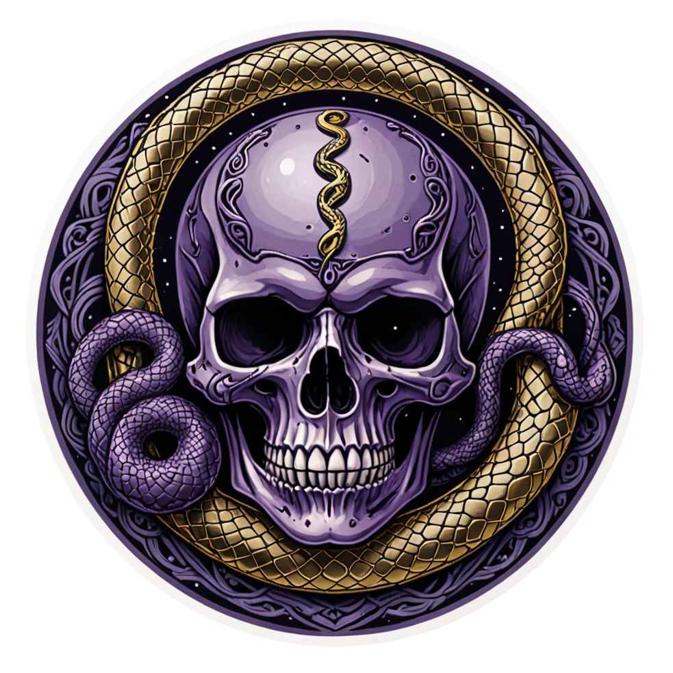 Snake & Moon Skull — skull stickers