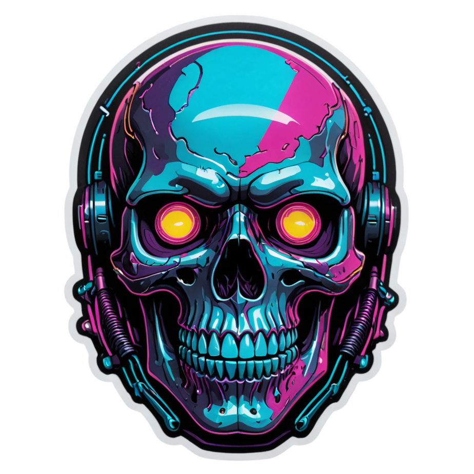 RGB Split Skull — skull stickers
