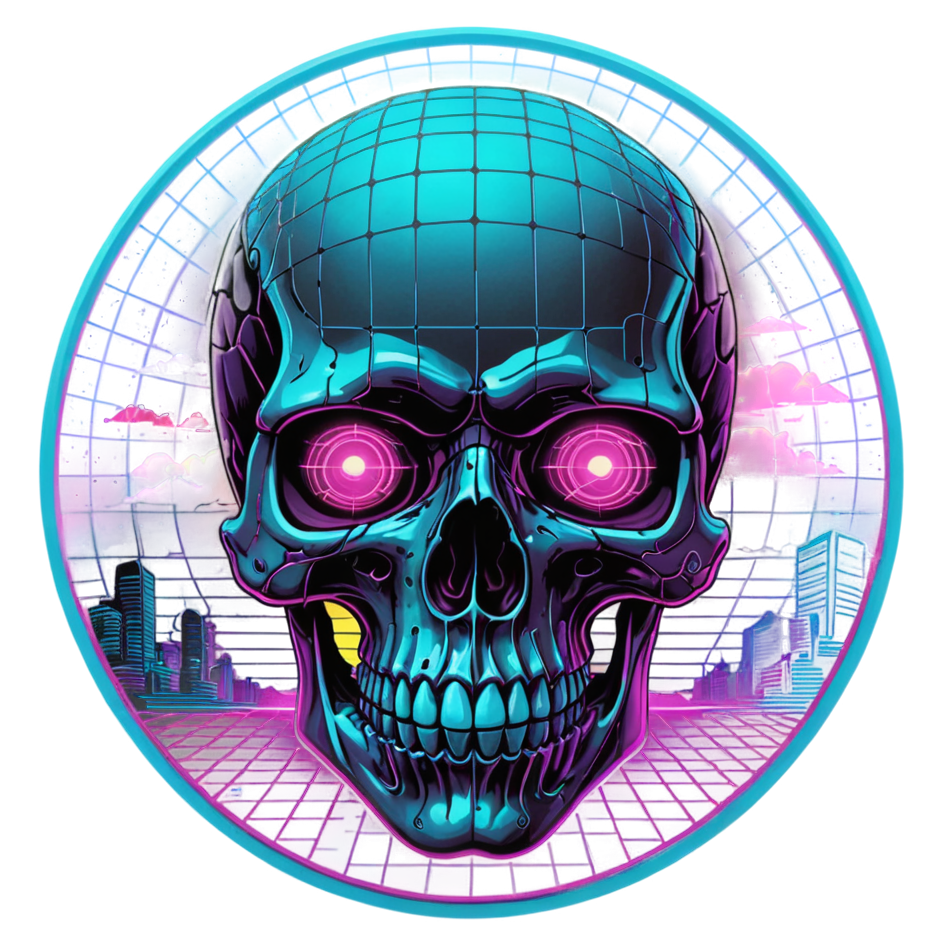 Vaporwave Skull — skull stickers