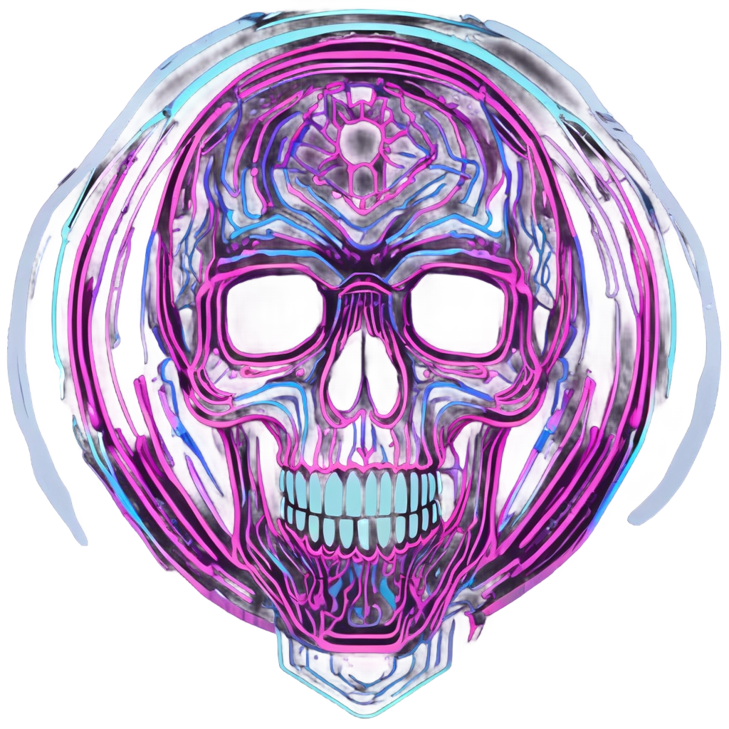 Skull Neon Sign — war-paint skull stickers