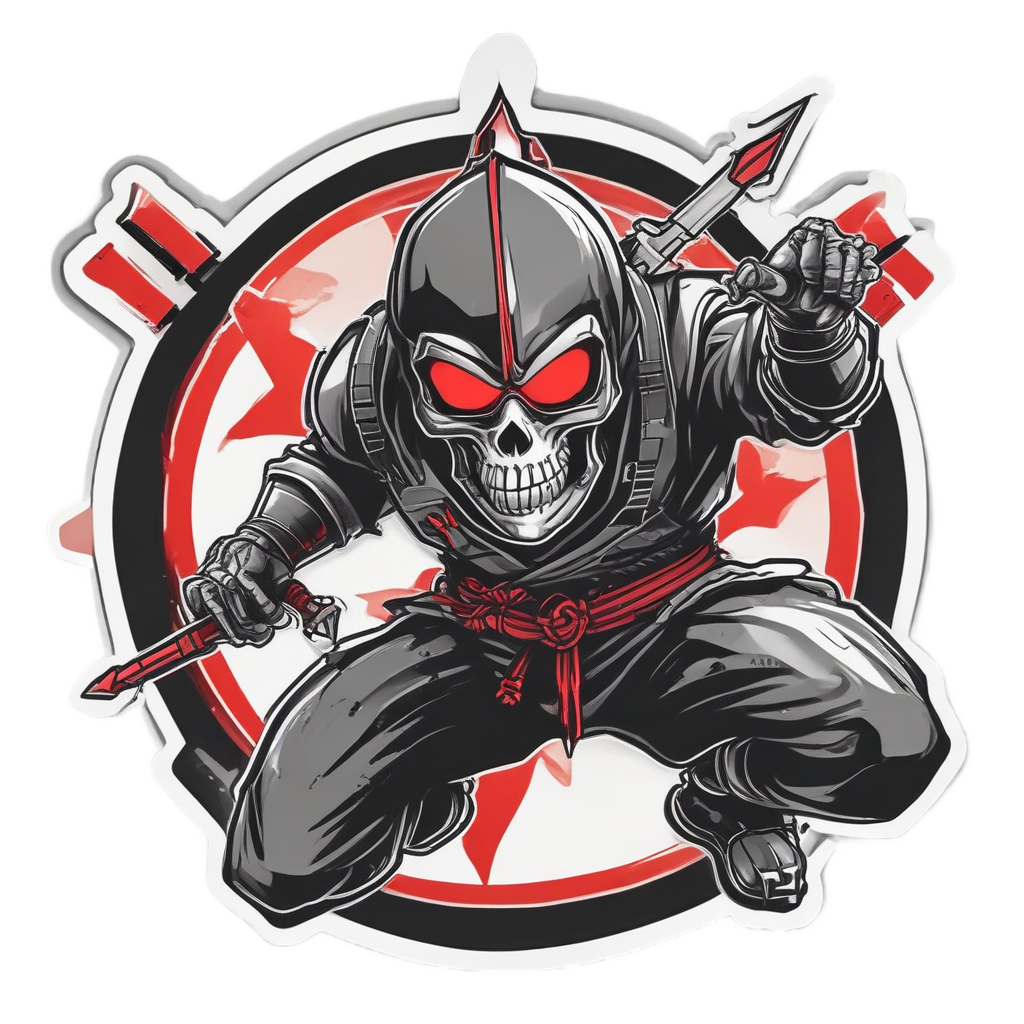 Skull Ninja Stealth — minimal skull stickers