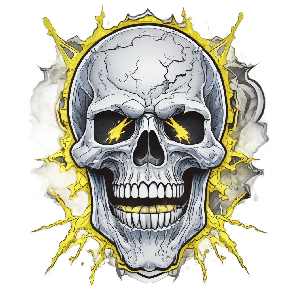 Skull of Electric Storm — crystals & healing stickers