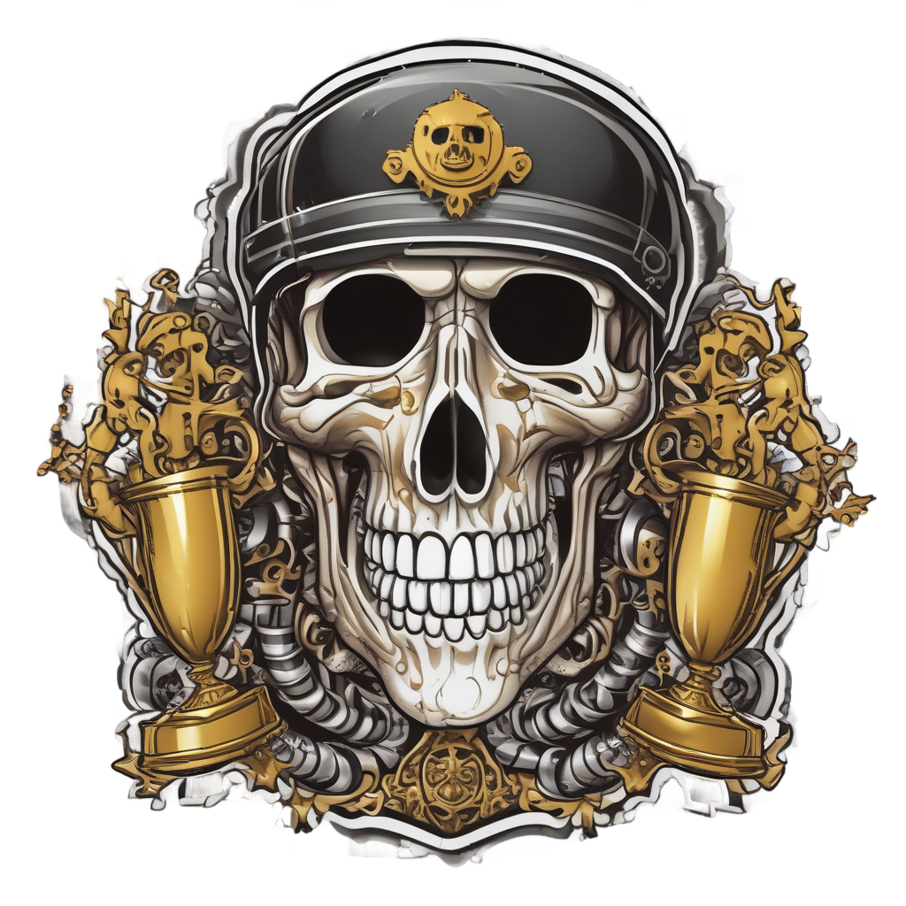 Skull Race Winner — biker & chrome skull stickers
