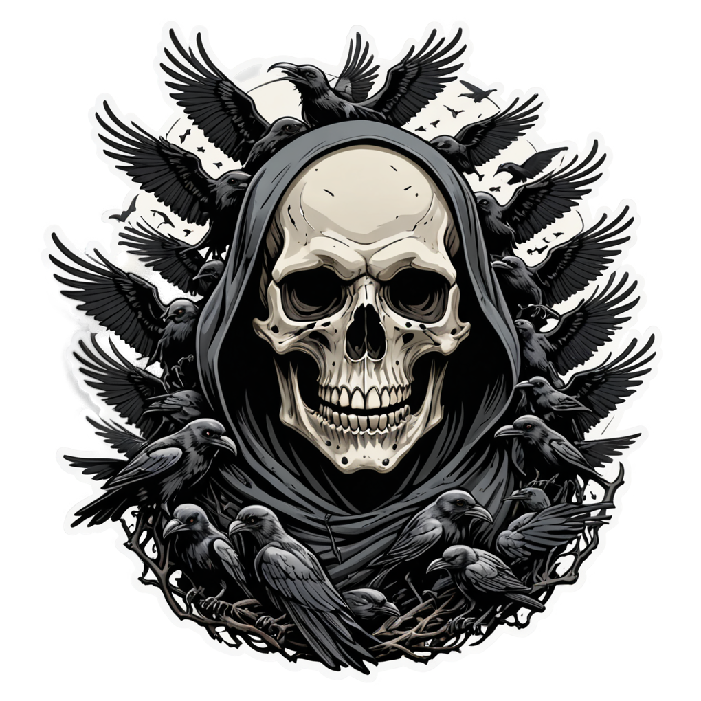 Crow Reaper — skull stickers