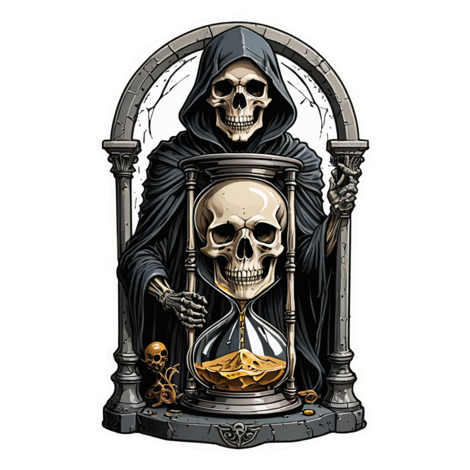 Hourglass Reaper — skull stickers
