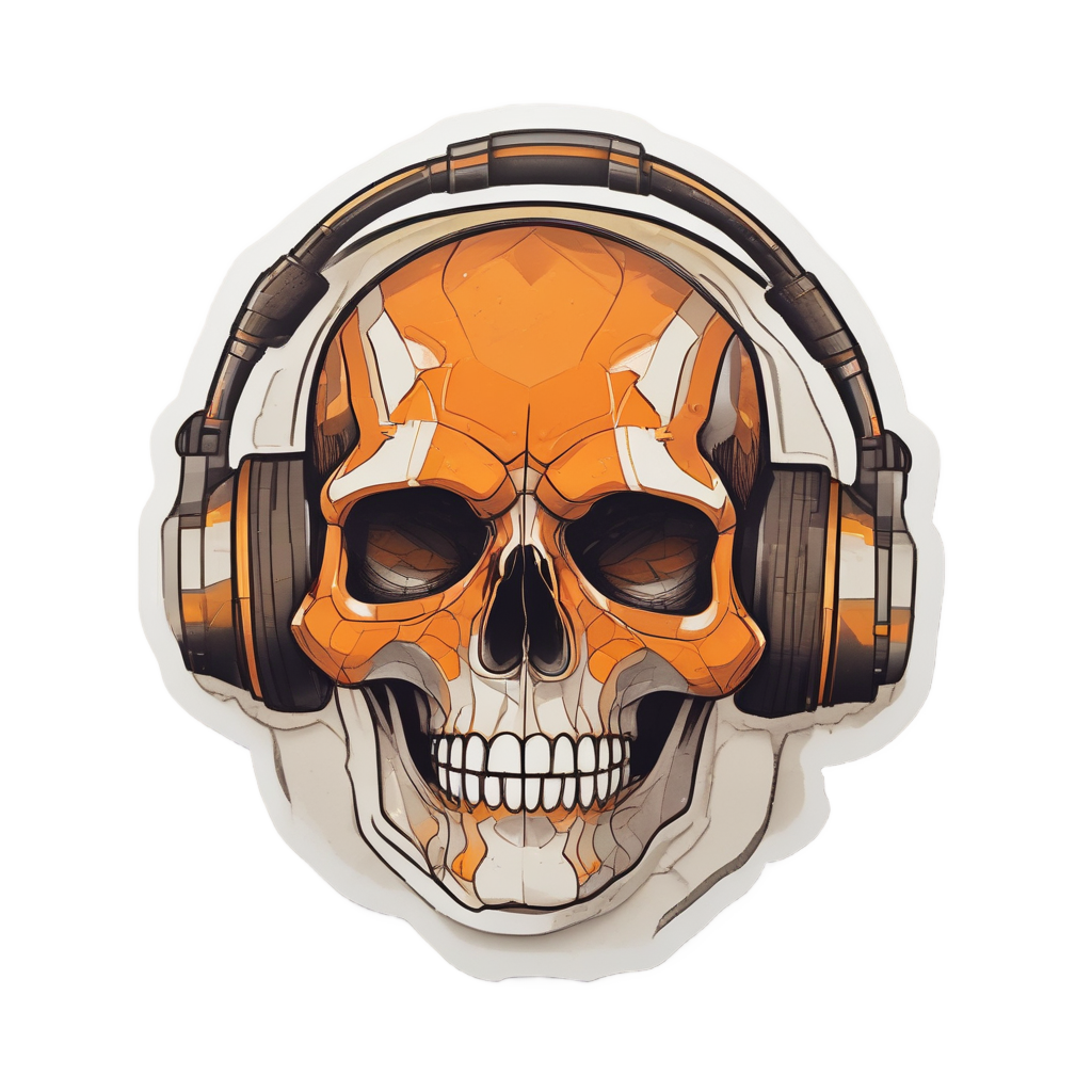 Skull Record Player — minimal skull stickers