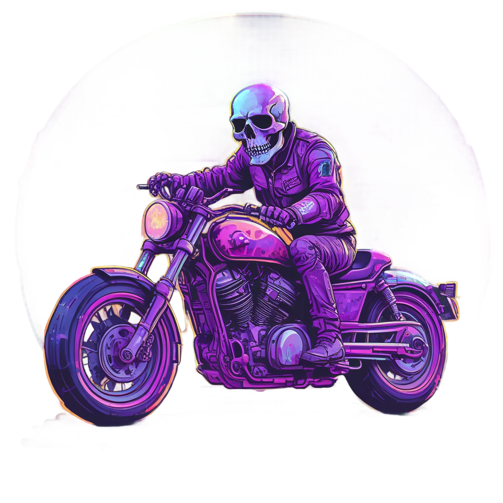 Skull Rider Vapor — neon cyber skull stickers