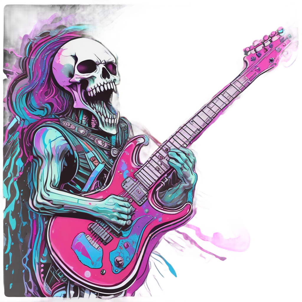 Skull Rock Guitarist — music stickers