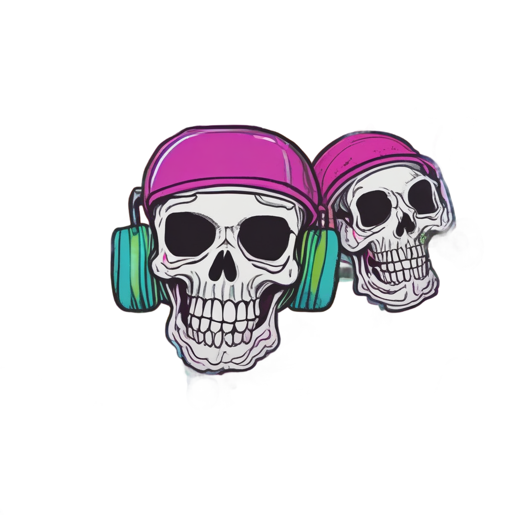 Skull Roller Skates — minimal skull stickers