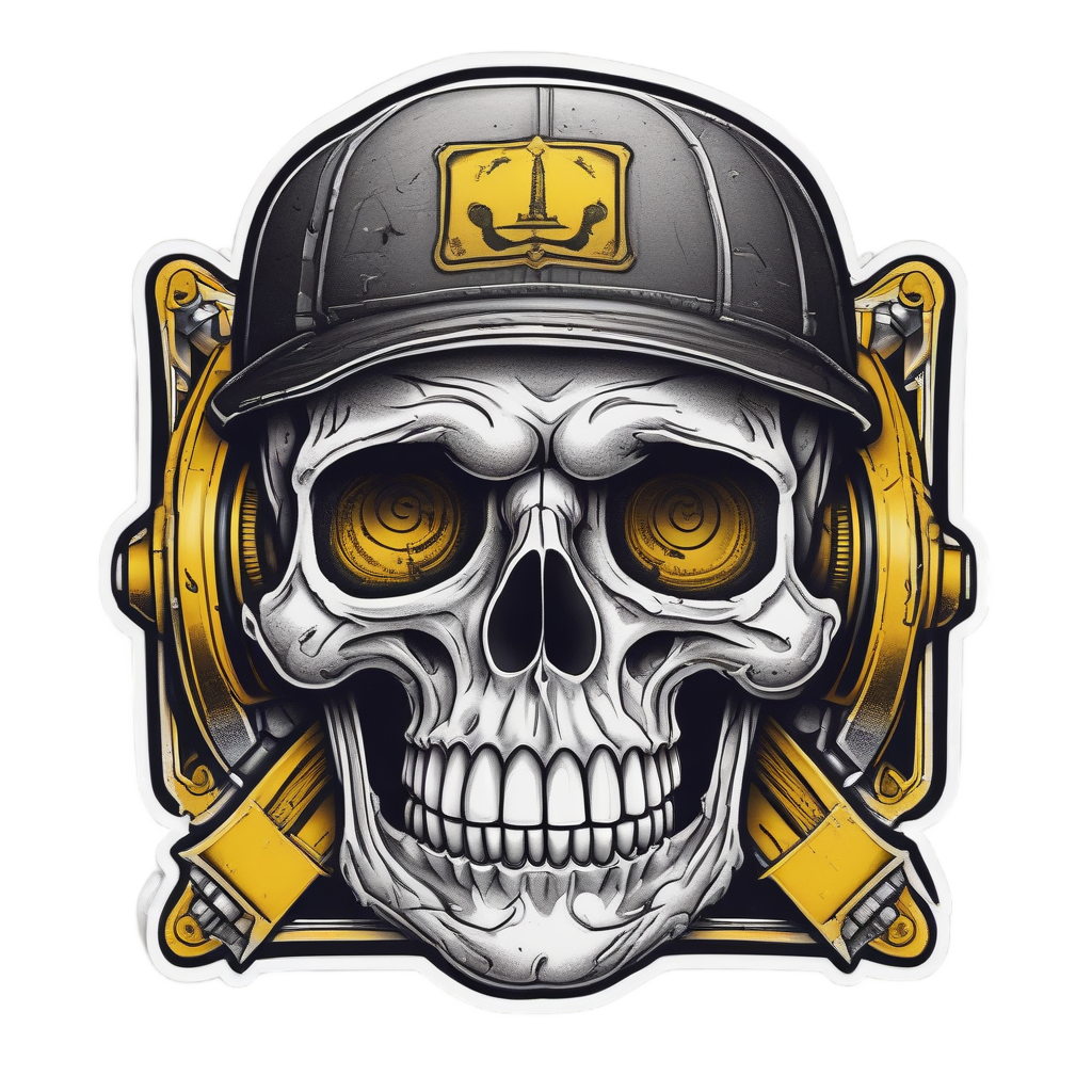 Skull Sentinel Caution — warning signage stickers