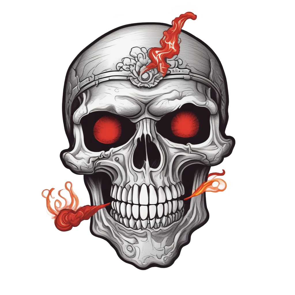 Skull Smoking Cigar — minimal skull stickers