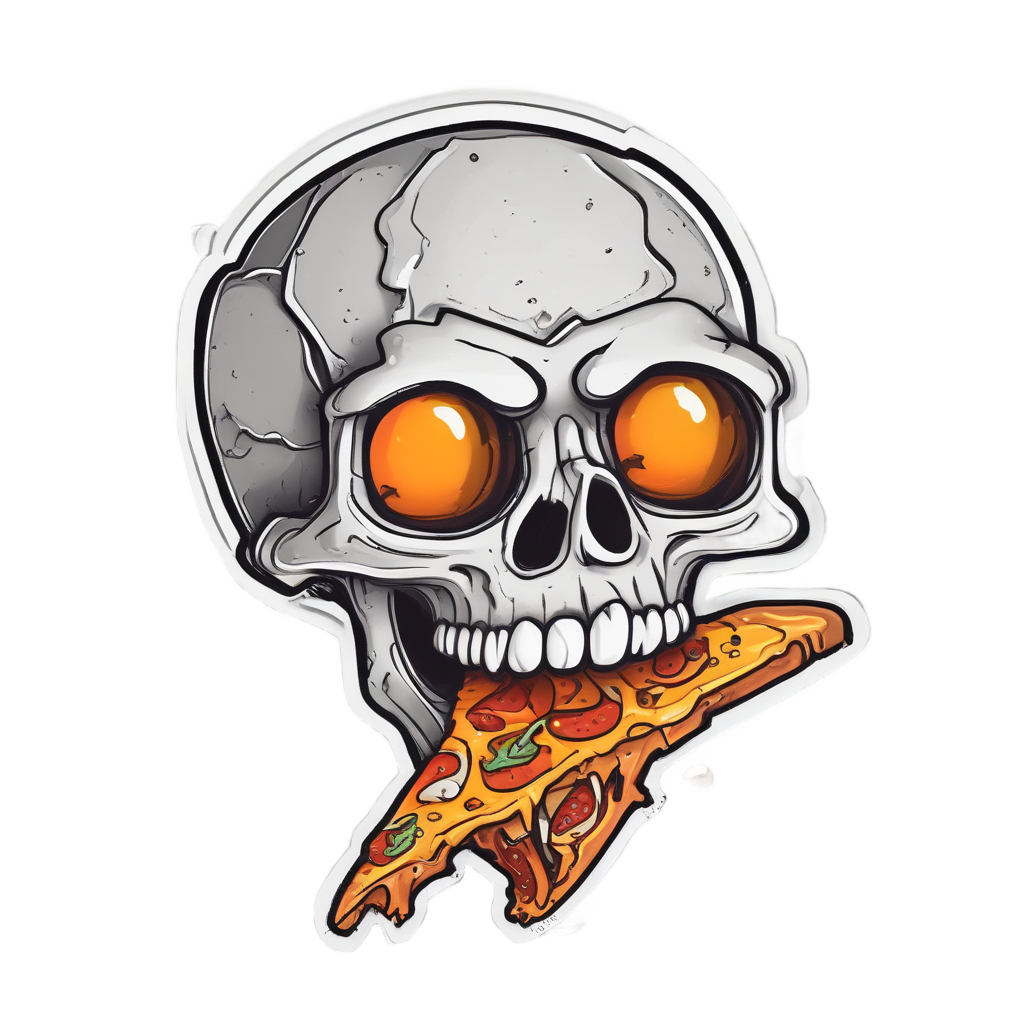 Skull Snack Glitch — neon cyber skull stickers