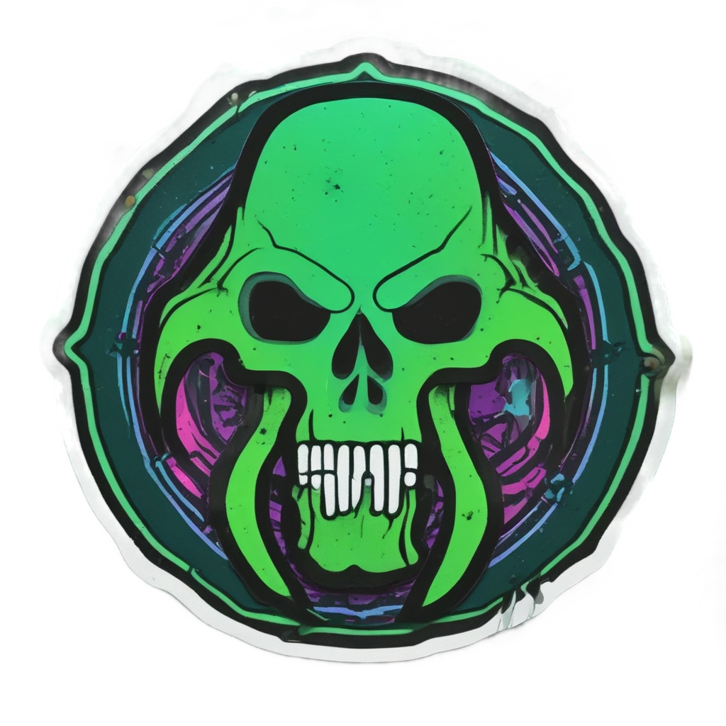 Skull Splatter Neon — biohazard stickers