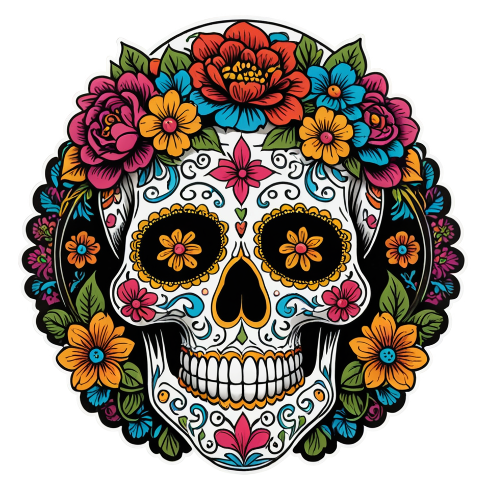 Crowned Calavera — skull stickers