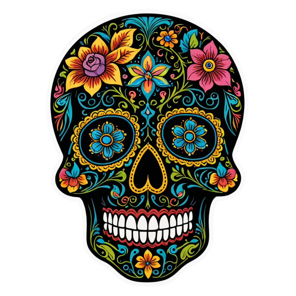Filigree Calavera — skull stickers