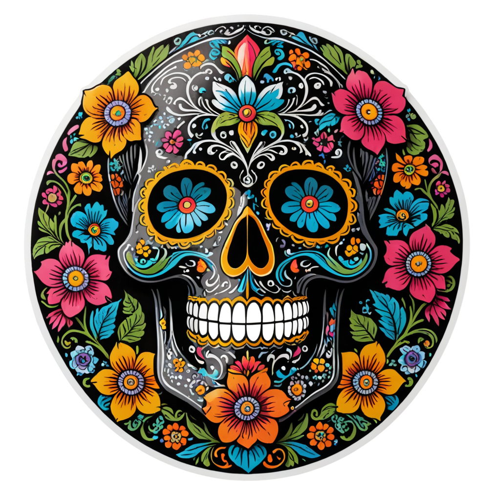 Paired Calavera — skull stickers