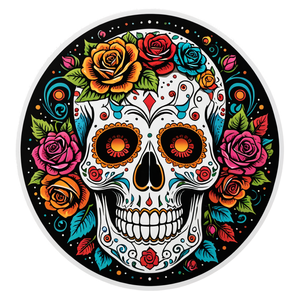 Rose Calavera — skull stickers