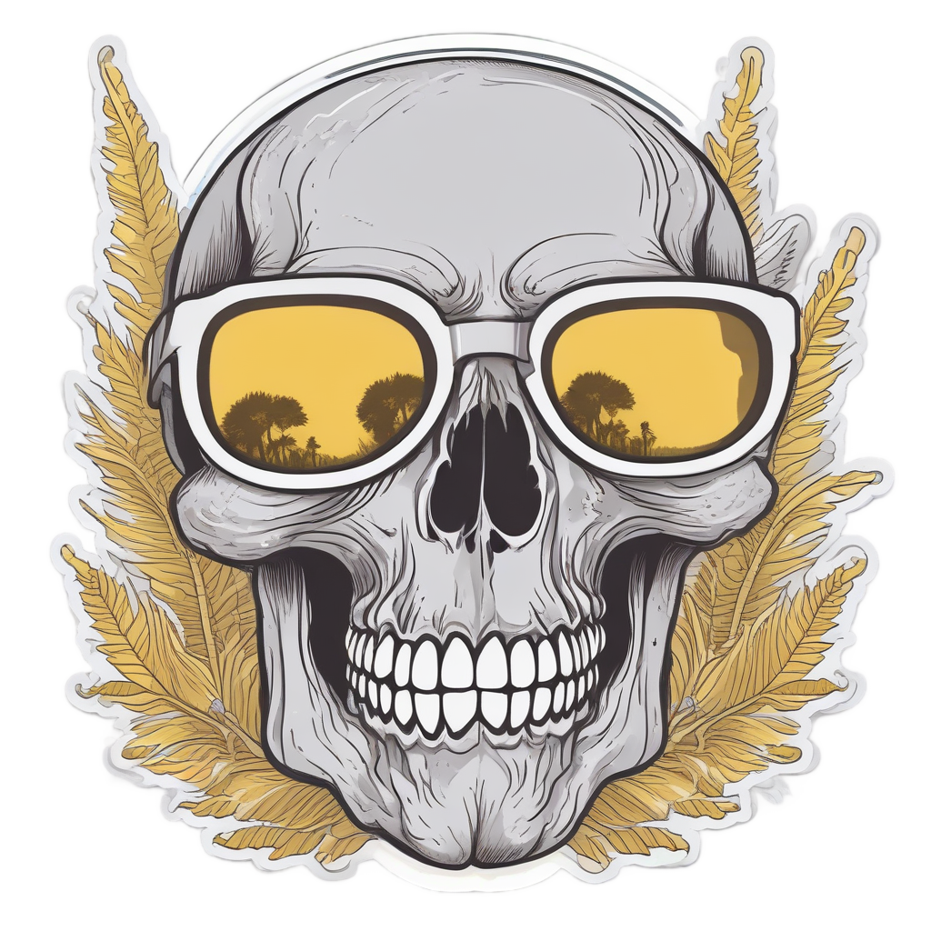 Skull Sunglasses Pampas — boho skull stickers