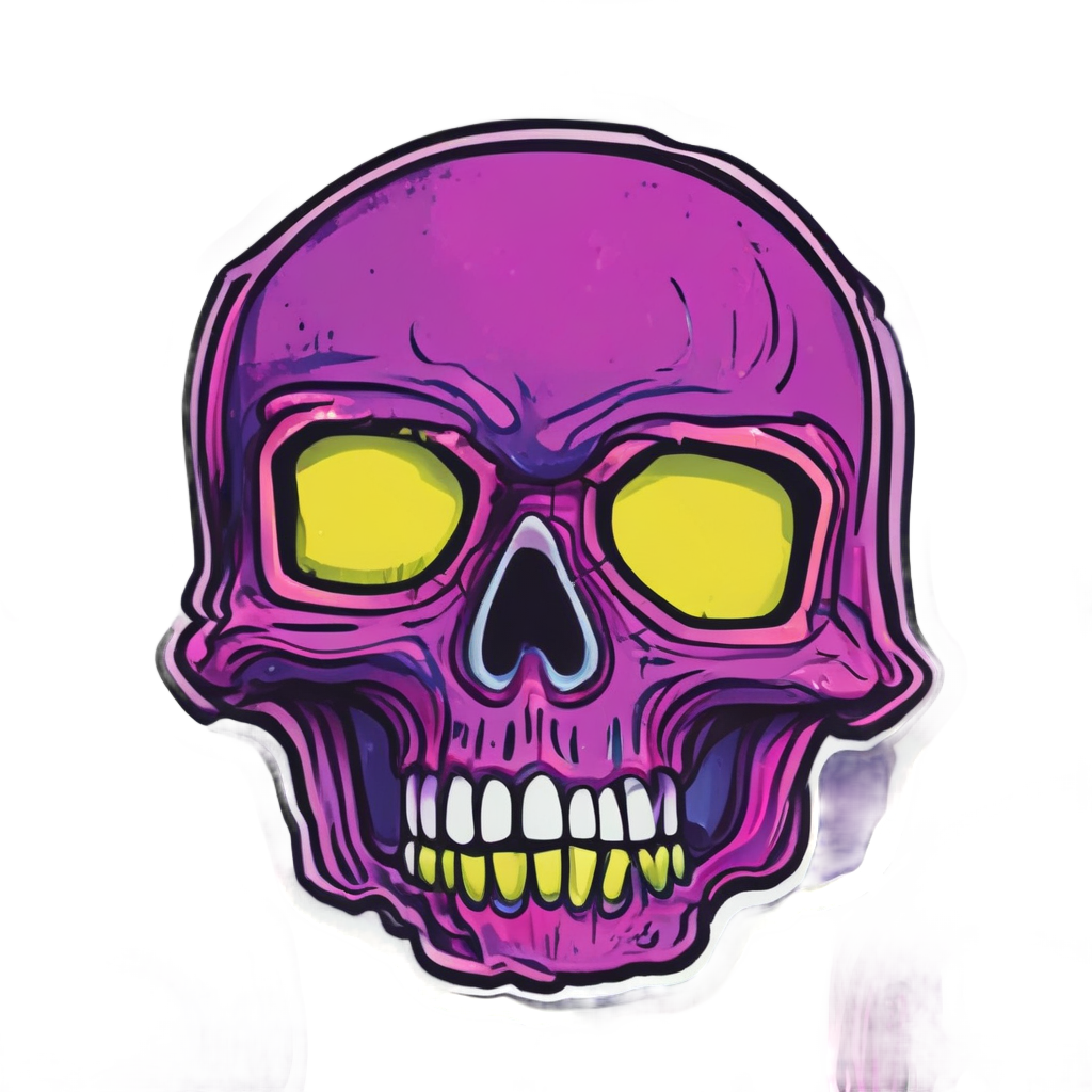 Skull Tank Mysterio — biker & chrome skull stickers