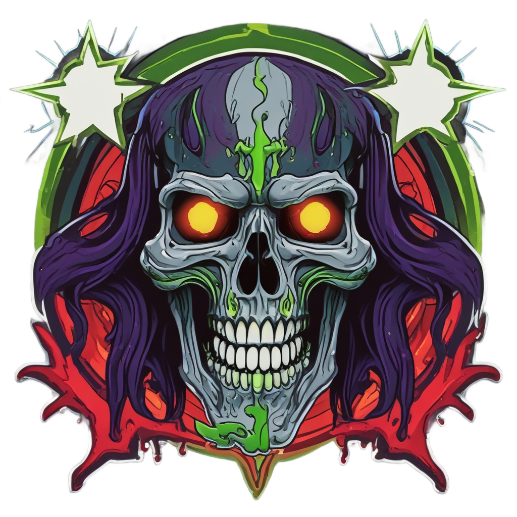 Skull Vampire Neon Fangs — cute skull stickers