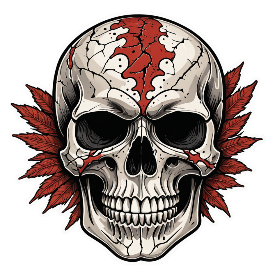 Cracked Paint Skull — skull stickers