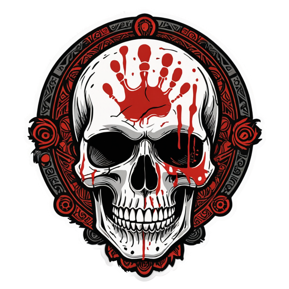 Handprint Skull — skull stickers
