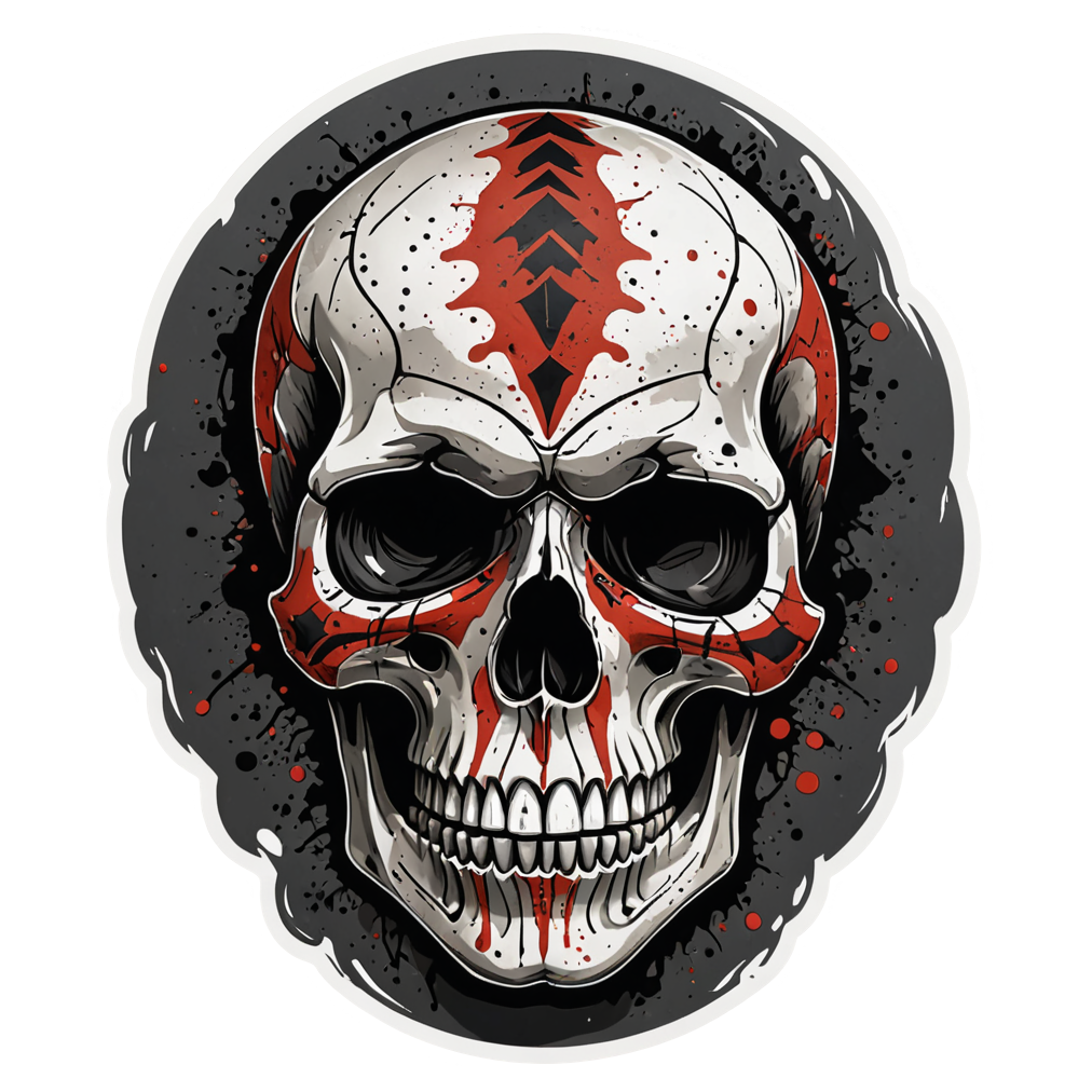 Ochre War Skull — skull stickers