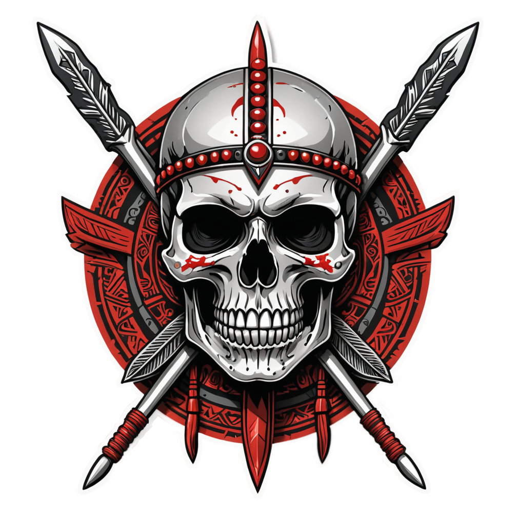 Spear-Bound Skull — skull stickers