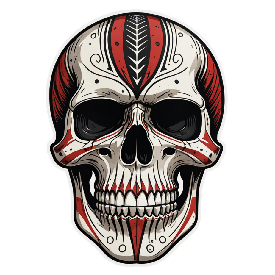 War Stripe Skull — skull stickers