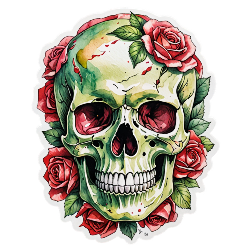 Falling Petal Skull — skull stickers