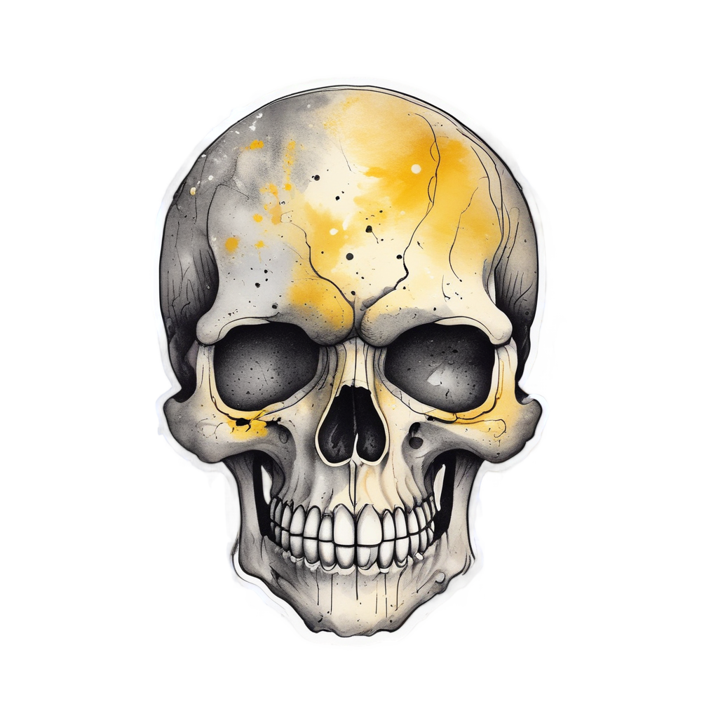 Skull Winking Star — minimal skull stickers