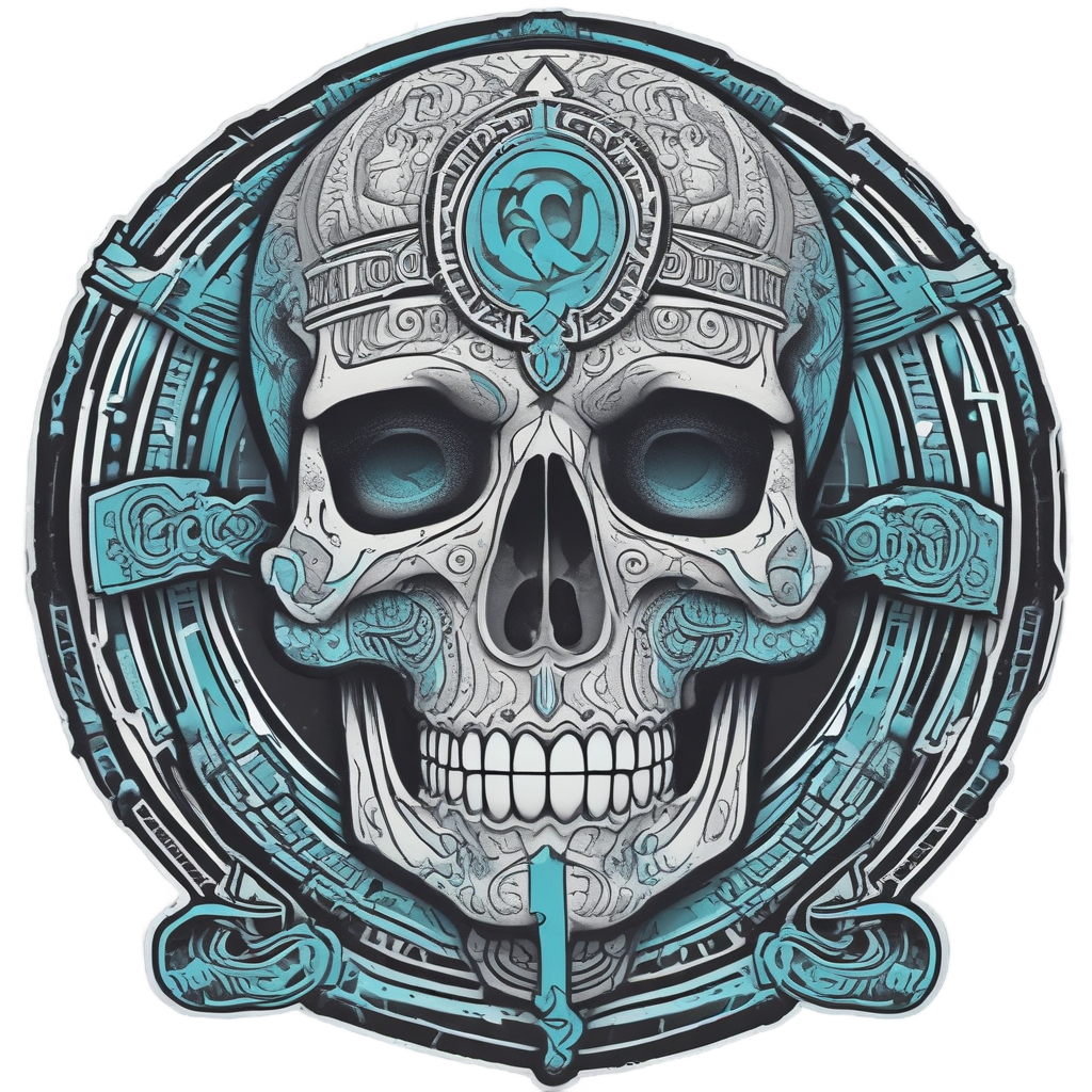 Skull with Ankh Symbol — minimal skull stickers