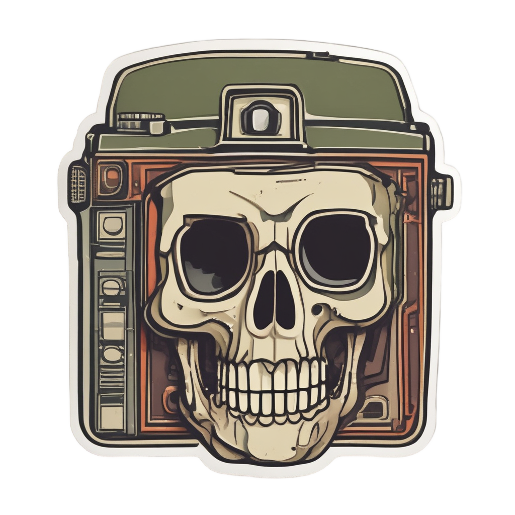Skull with Camera — minimal skull stickers
