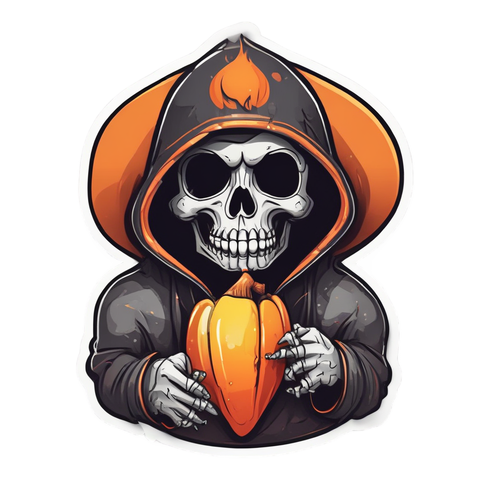 Skull with Candy Corn — reaper skull stickers