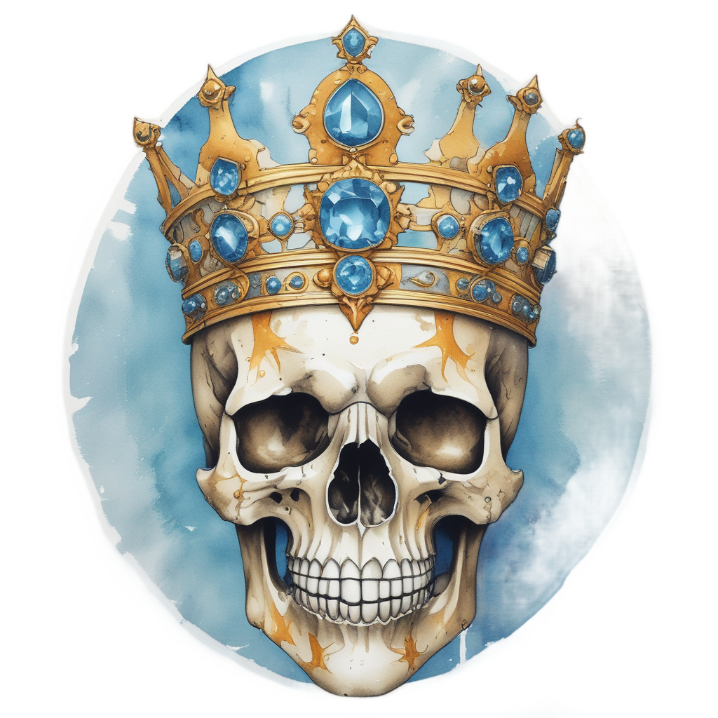 Skull with Crystal Crown — war-paint skull stickers