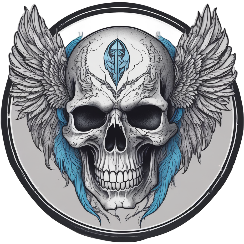 Skull with Eagle Wings — war-paint skull stickers