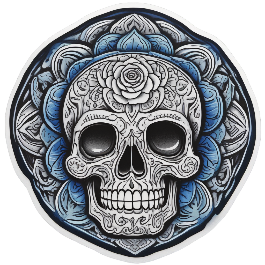 Skull with Gauges — sugar skull stickers
