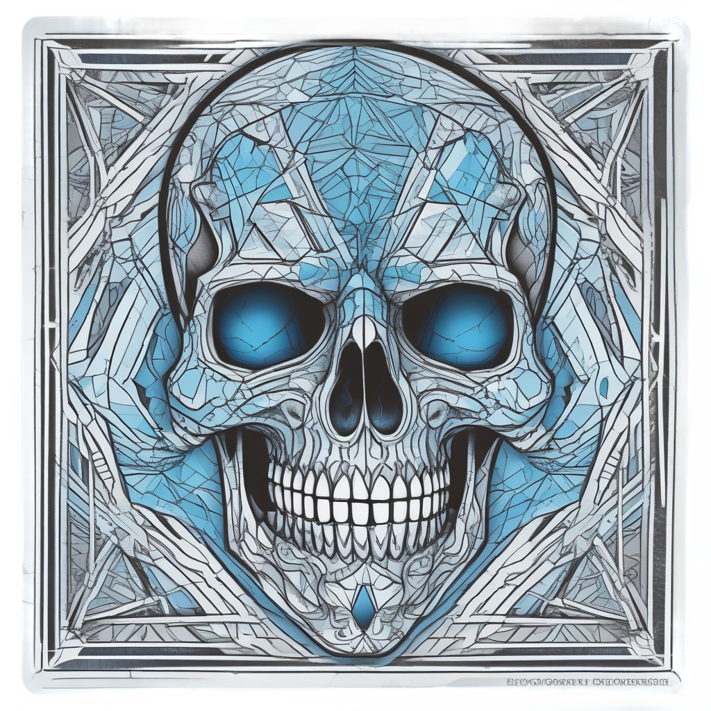 Skull with Geometric Lines — geometric stickers