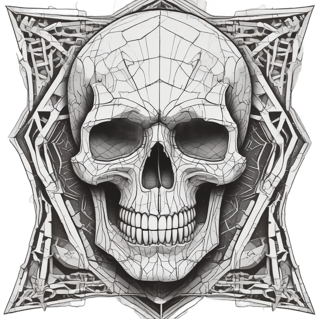 Skull with Geometric Patterns — geometric stickers