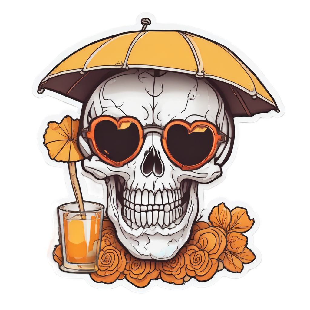 Skull with Giant Sunglasses — minimal skull stickers