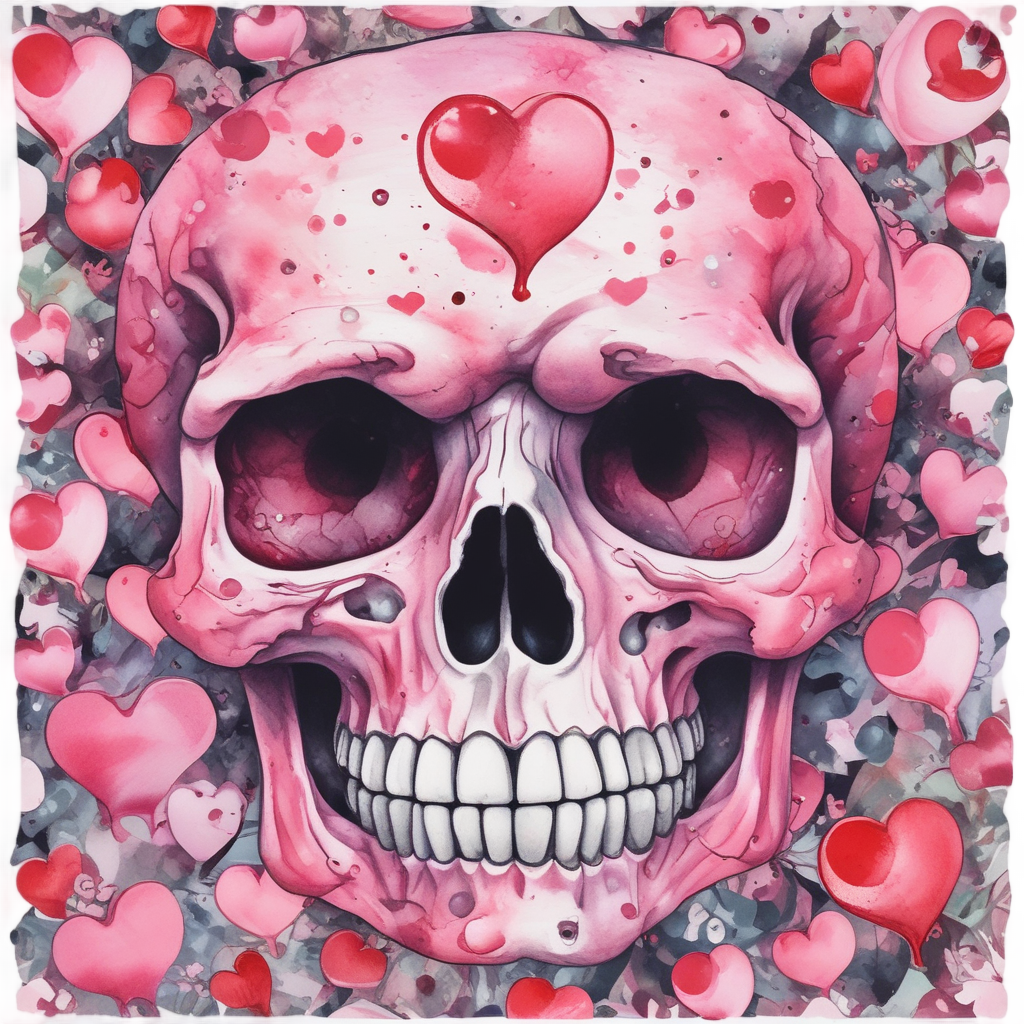 Skull with Heart Eyes Camo — tactical & outdoor stickers