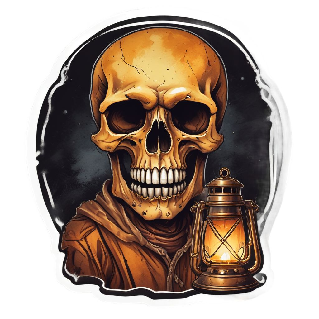 Skull with Lantern Light — war-paint skull stickers