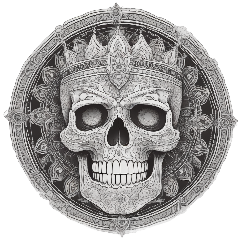 Skull with Mandala Crown — boho skull stickers