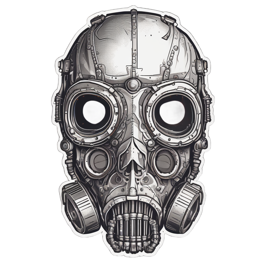Skull with Nail Studs — gas mask stickers