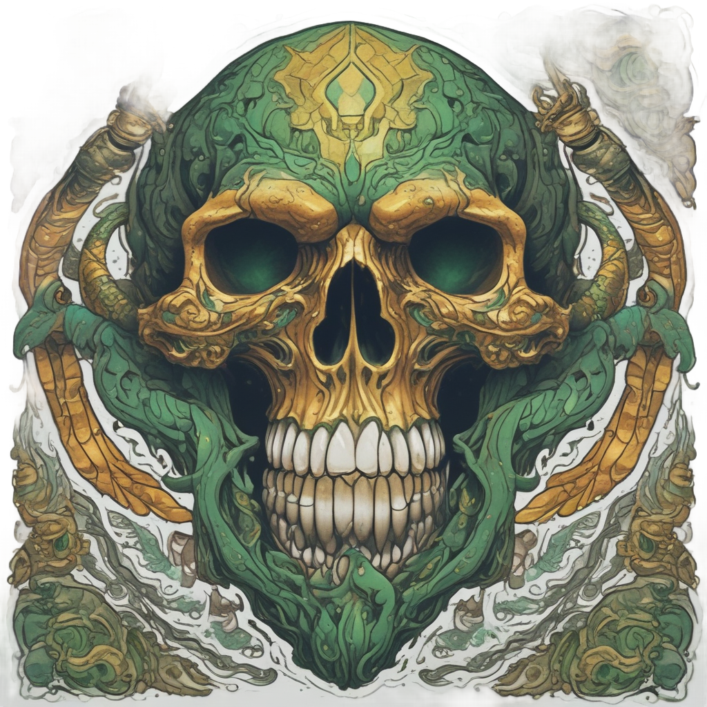 Skull with Serpent Hair — war-paint skull stickers