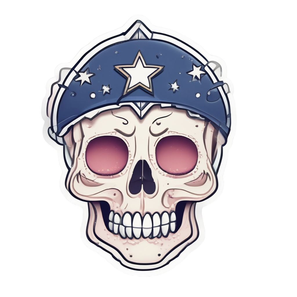 Skull with Star Wand — cute skull stickers