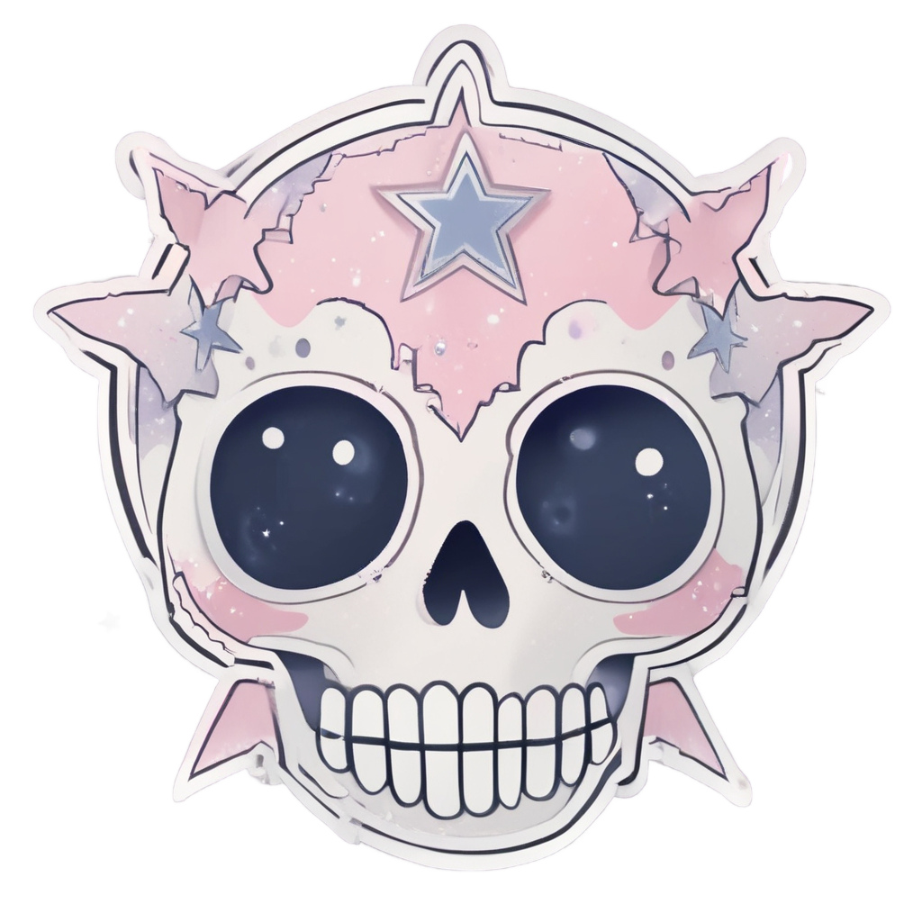 Skull with Starry Eyes — cute skull stickers