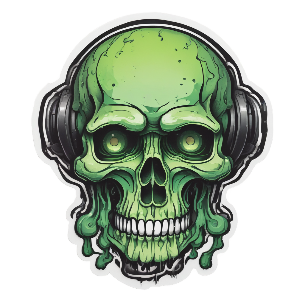Skull with Toxic Tears — biohazard stickers