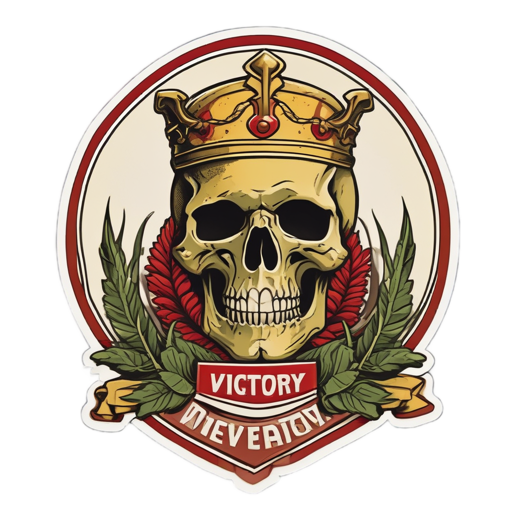 Skull with Victory Laurel — war-paint skull stickers