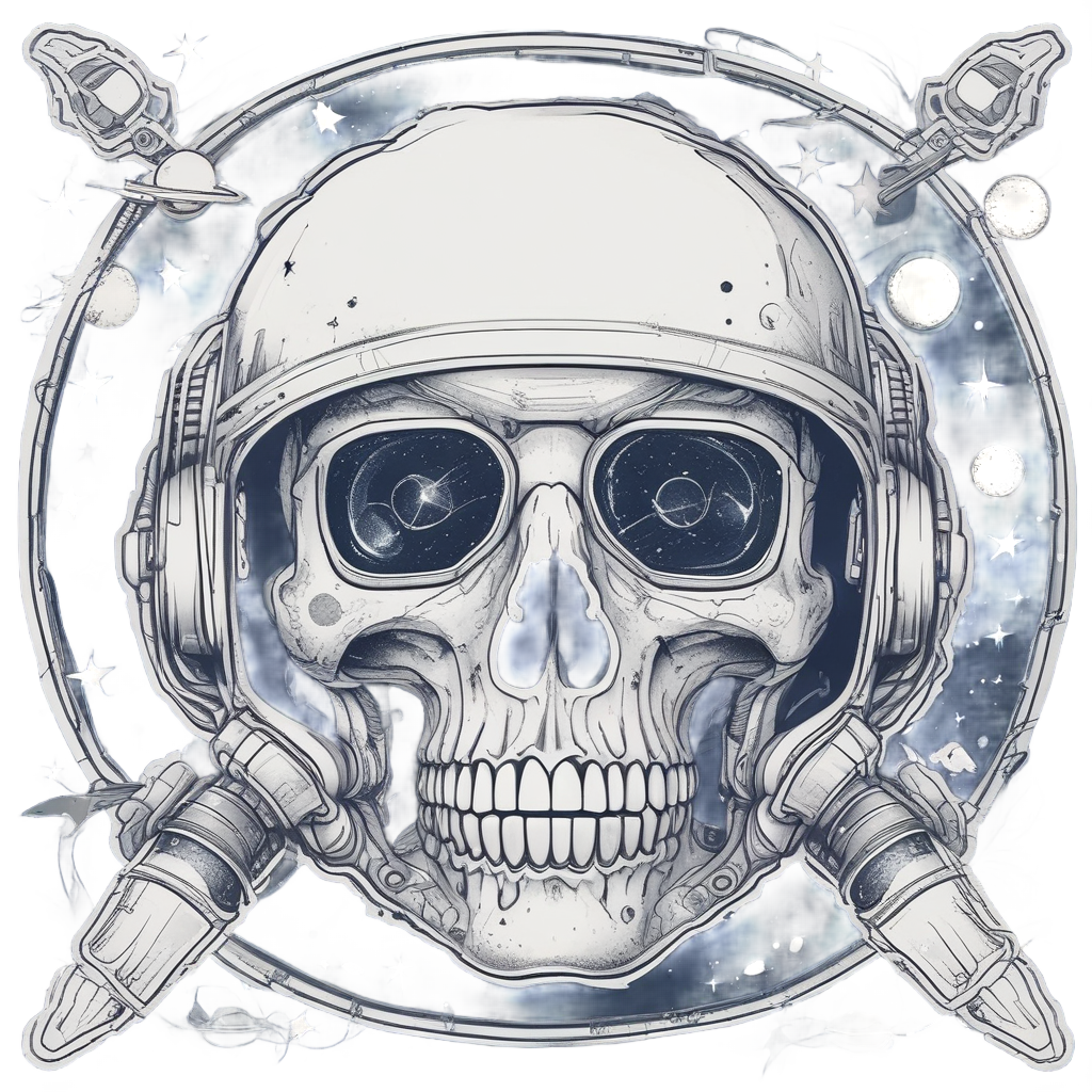 Skull Wrench Astronaut — biker & chrome skull stickers